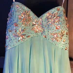 Beautiful Turquoise Bedazzled Dress